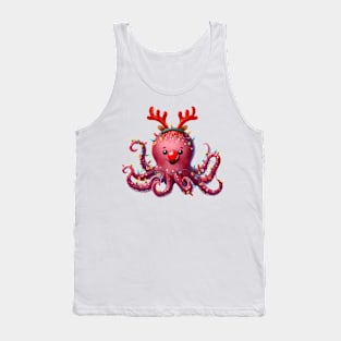 Christmas Red Nose Octopus Tank Top